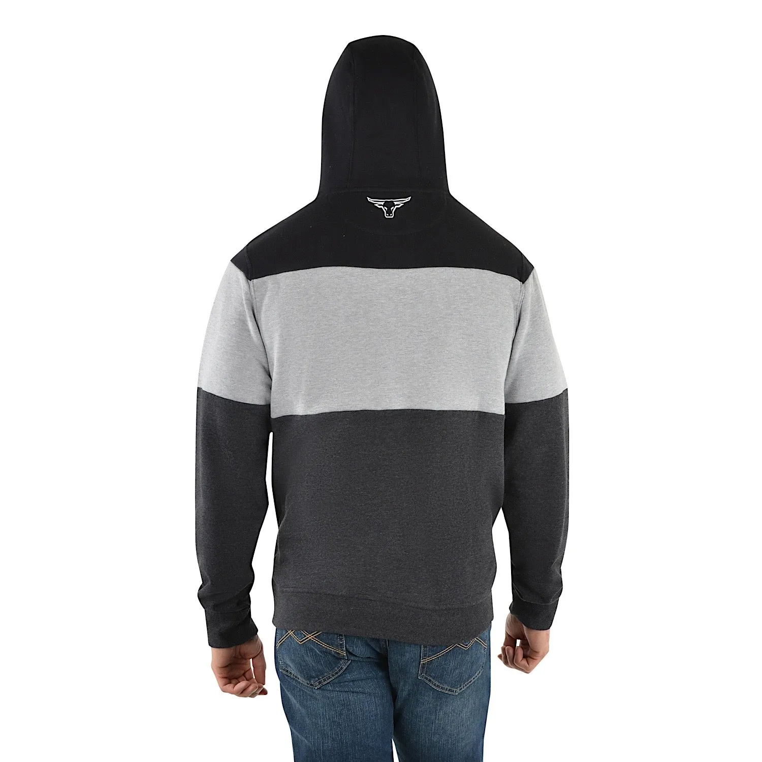 Pure Western Men's Watson Pullover Hoodie-Black/Charcoal