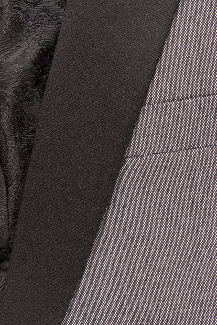 "Sebastian" Grey Pindot Tuxedo Jacket