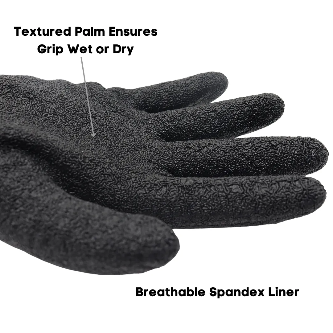 Red Steer A201 Palm Coated 13 Gauge Work Gloves, Polyspandex Seamless Knit Liner, Sizes S-XL