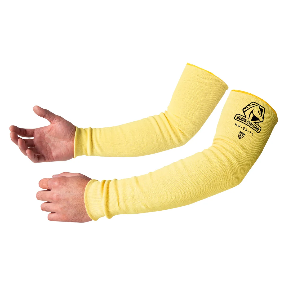 Revco KS-23-YL 23" Yellow DuPont™ Kevlar® Knit A3 Cut Resistant Sleeves (1 Pair)