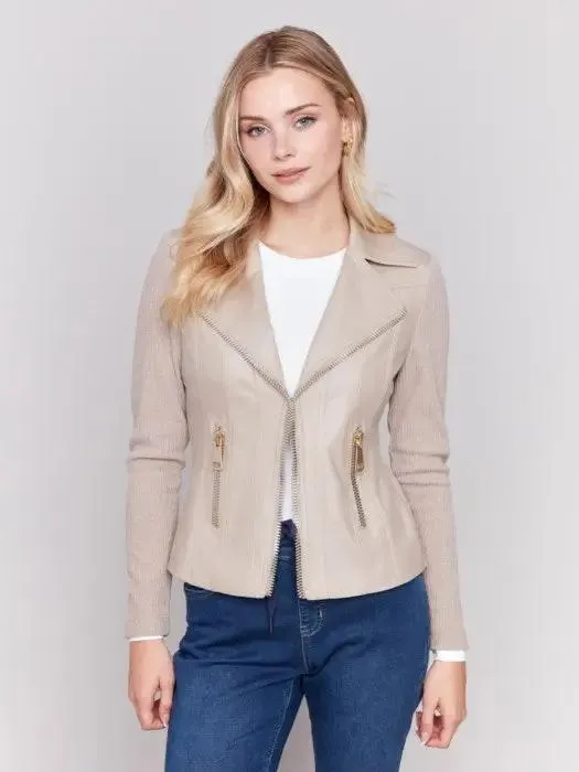 Rib Knit Perfecto Jacket