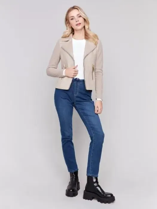 Rib Knit Perfecto Jacket