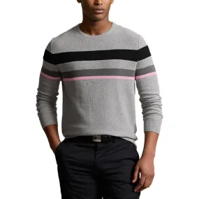 RLX Ralph Lauren Performance Striped Cotton-Blend Sweater - Andover Heather Multi