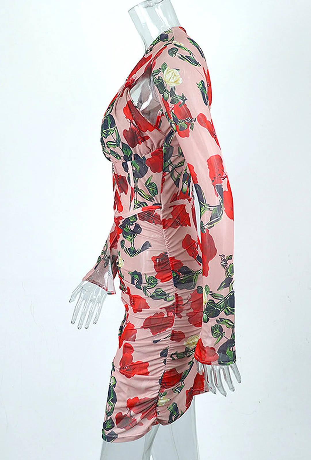 ROSELLE - CORSET PRINTED ROSE DRESS