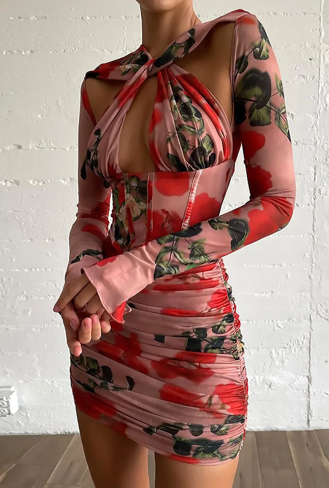 ROSELLE - CORSET PRINTED ROSE DRESS