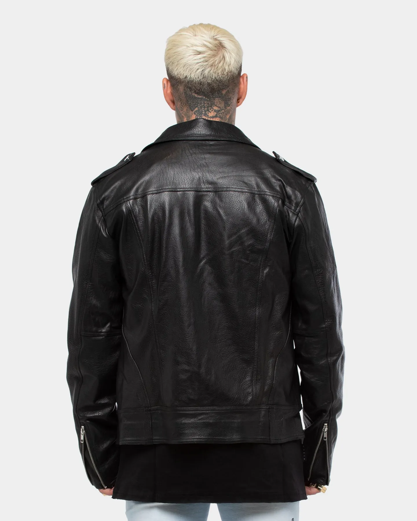 Saint Morta Roadhouse Leather Biker Jacket Black