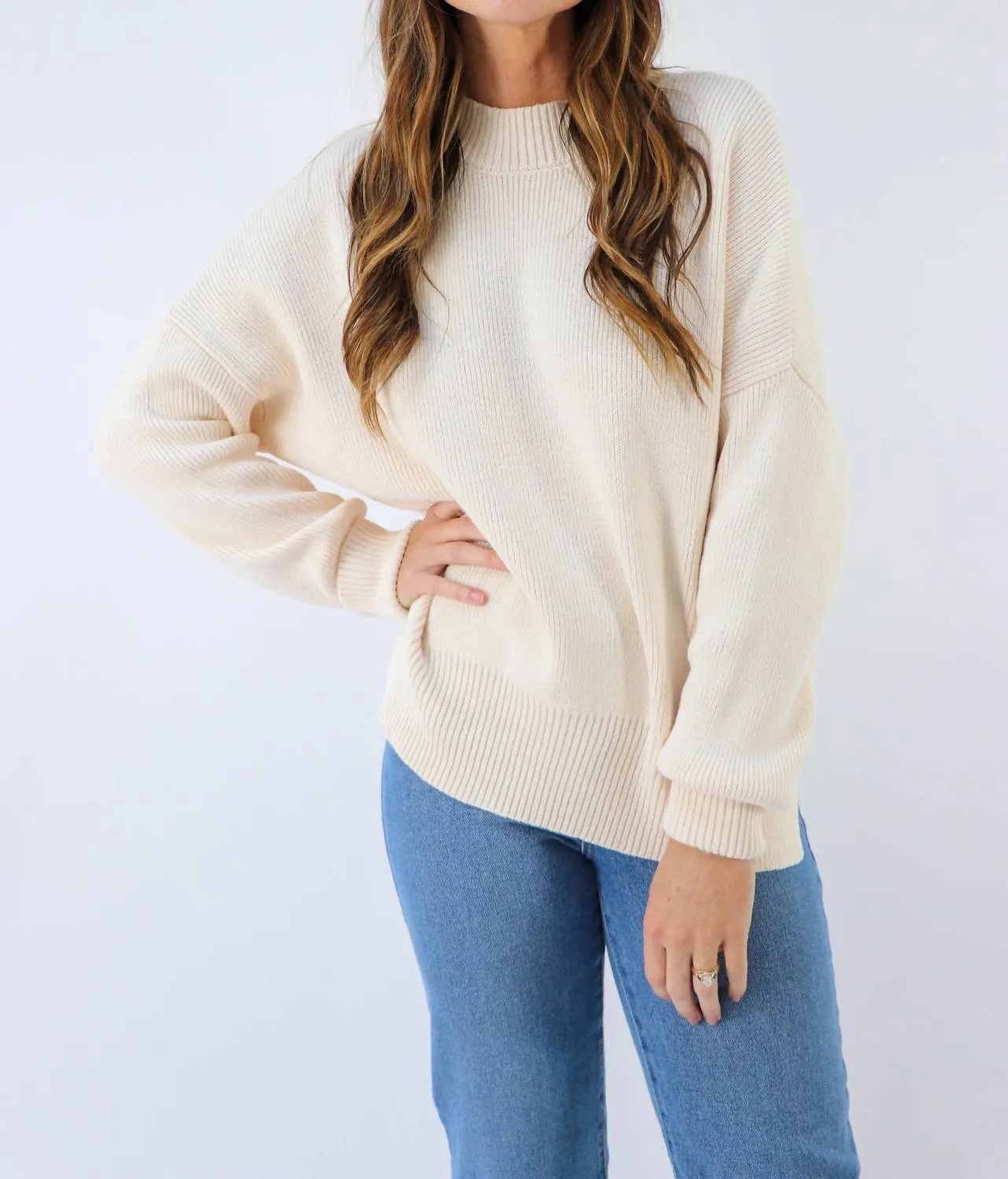 Say Something Pullover Sweater in Natural