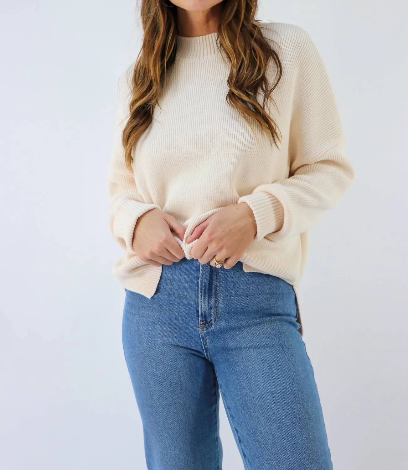 Say Something Pullover Sweater in Natural