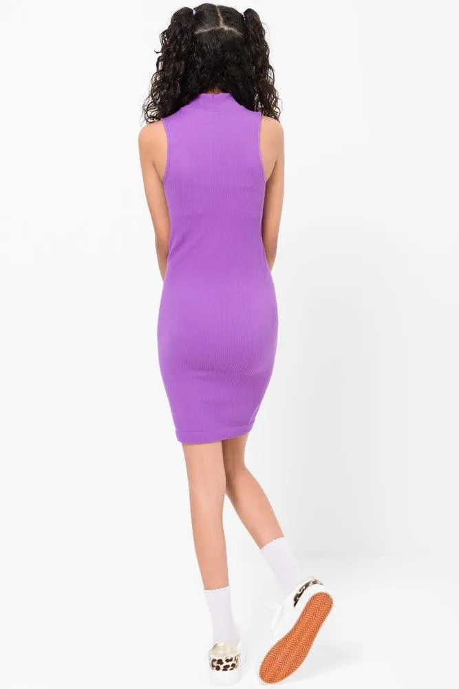 Seamfree Turtle Neck Bodycon Purple