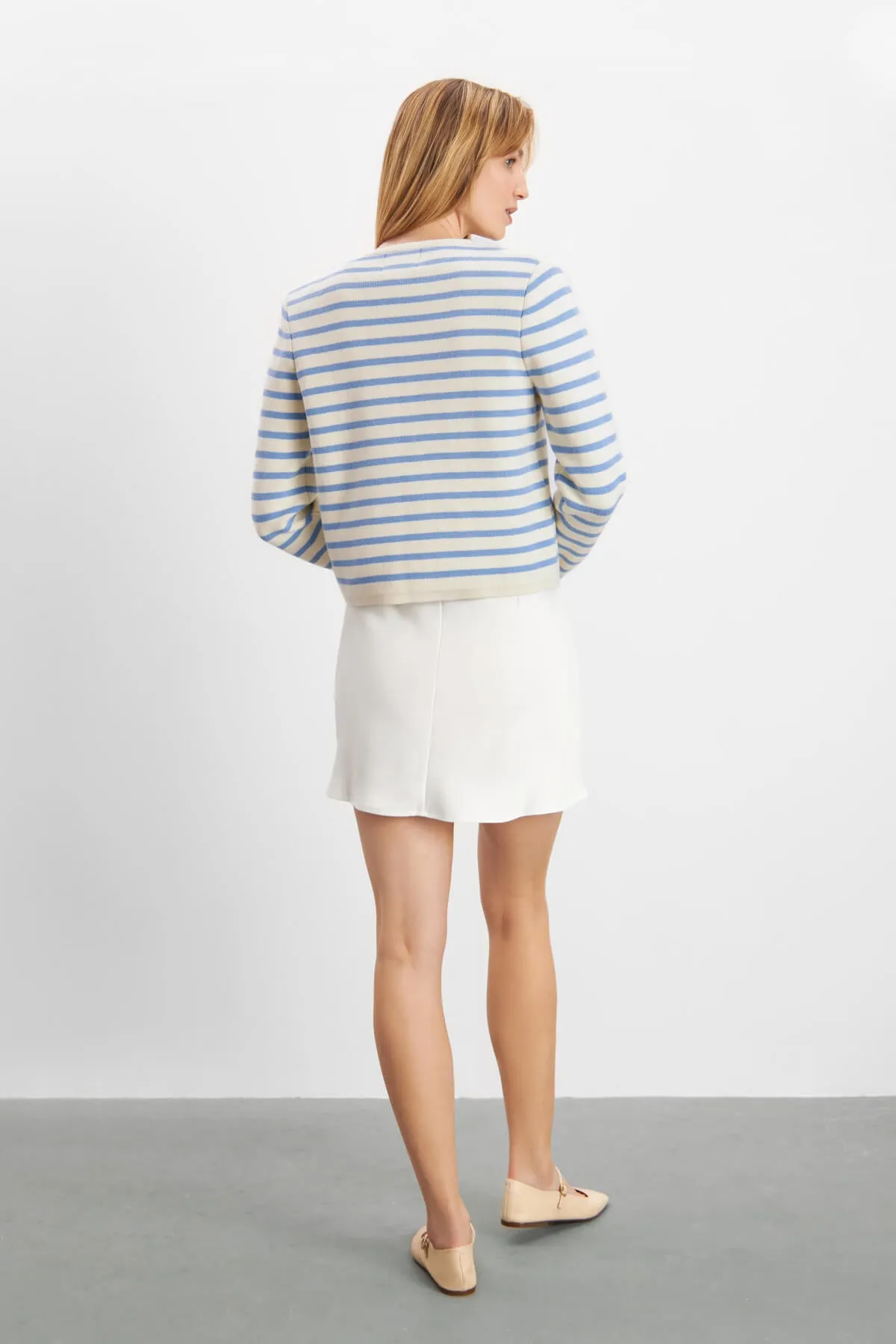 Sienna Cardigan - Striped Blue