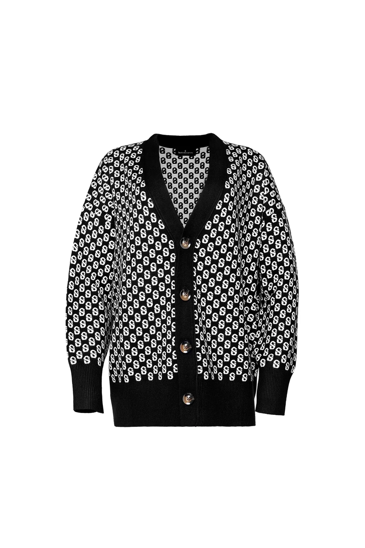 Signature Monogram Cardigan - Black Onyx