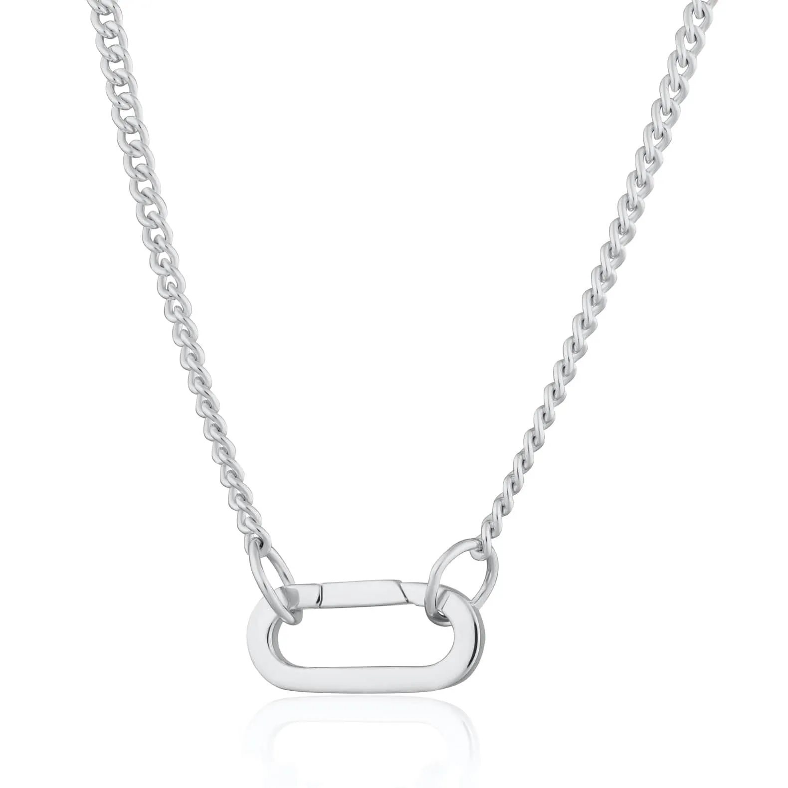 Silver Paperclip Curb Chain Necklace