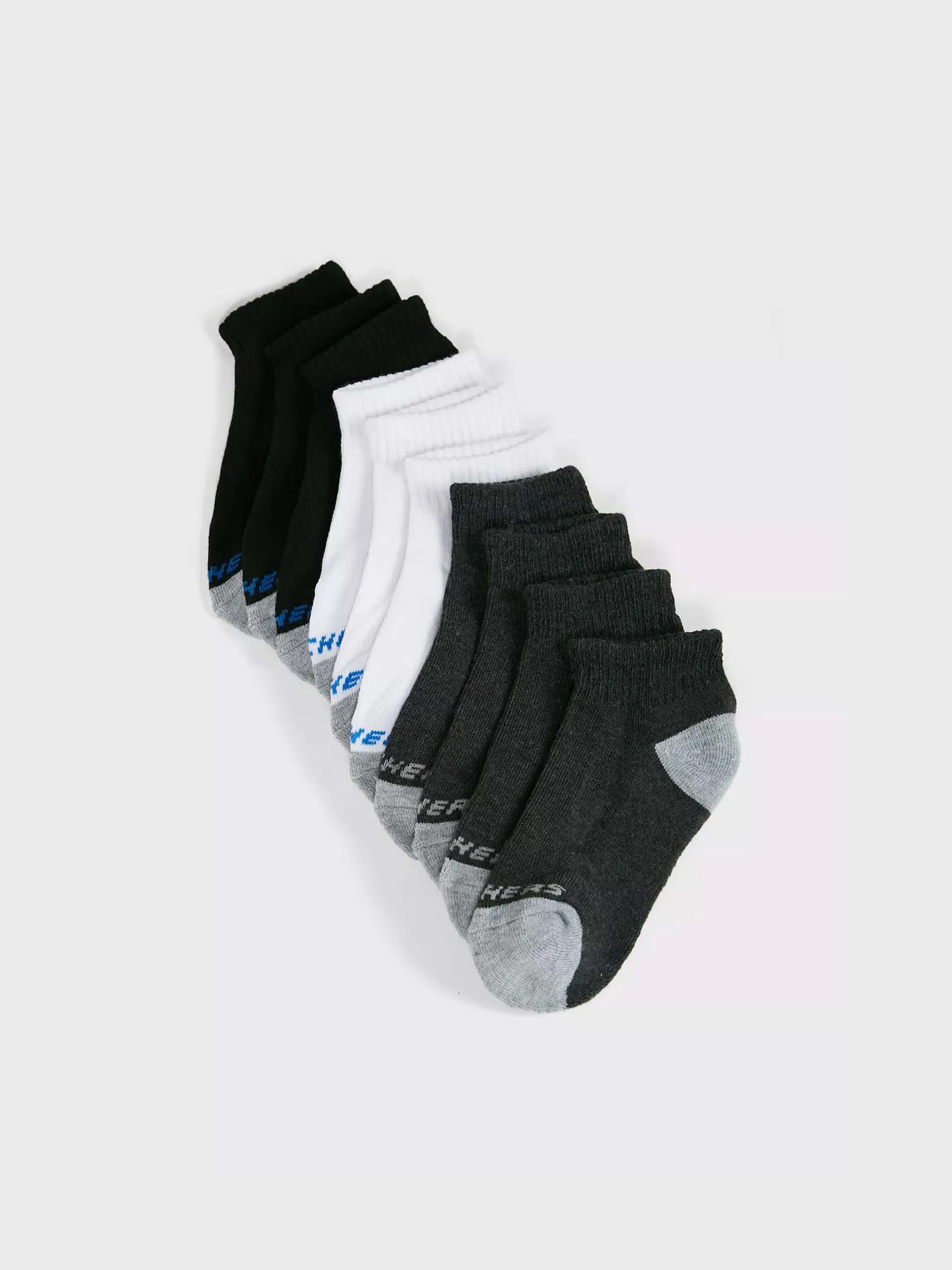 Skechers Boys 10 Pack 1/2 Terry Qtr Crew Socks