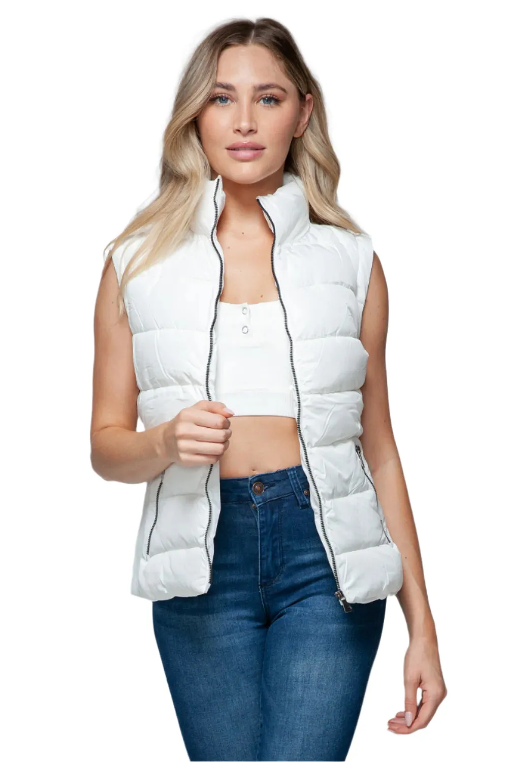 Snobbish Zip Up Turtleneck Vest with Pockets