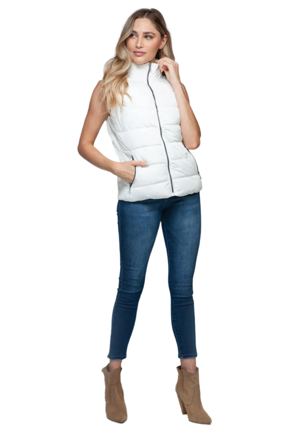 Snobbish Zip Up Turtleneck Vest with Pockets