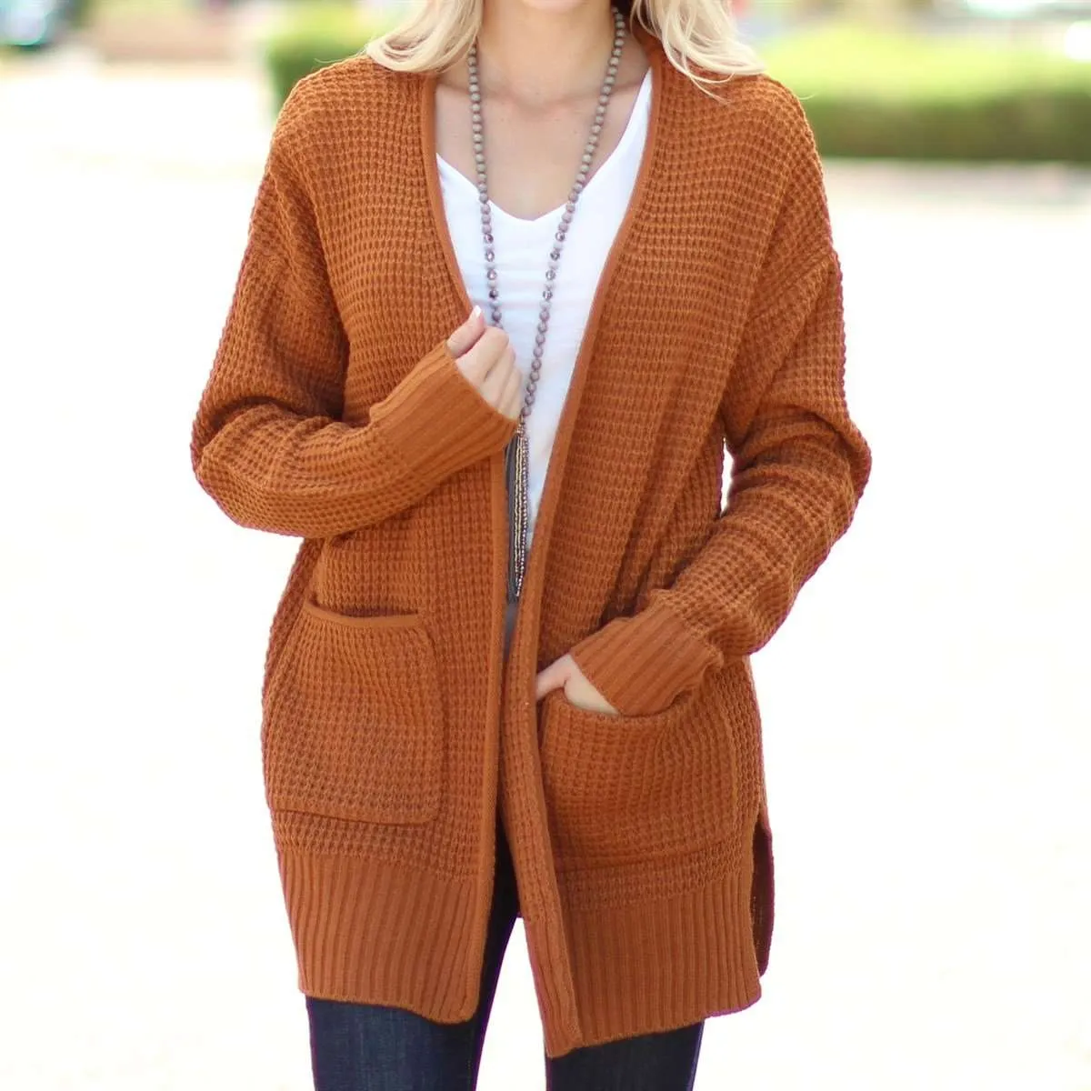 Soft Waffle Knit Cardigan | S-XL