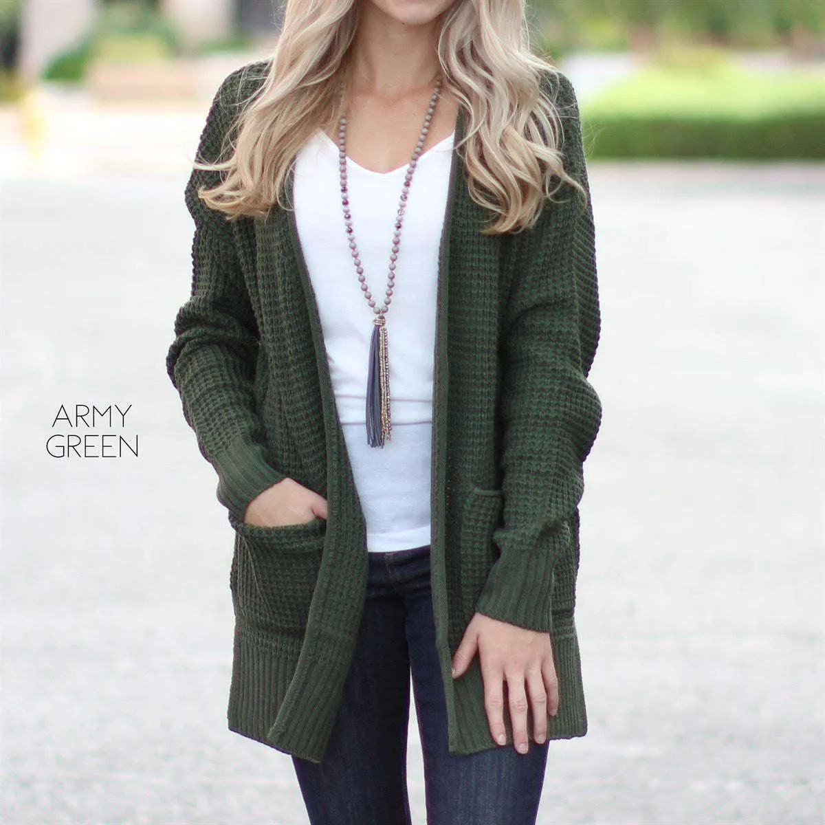 Soft Waffle Knit Cardigan | S-XL