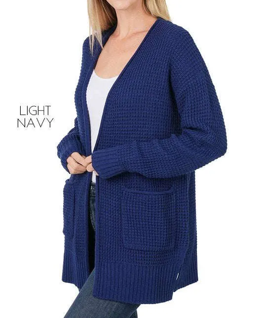 Soft Waffle Knit Cardigan | S-XL