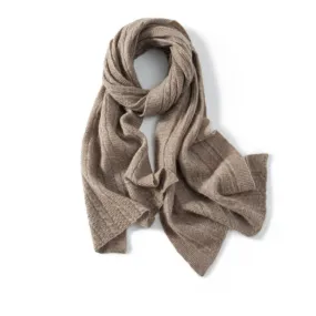 Solid Color Cashmere Knitted Large Shawl Scarf Dual-purpose Warm Casual Versatile Scarf