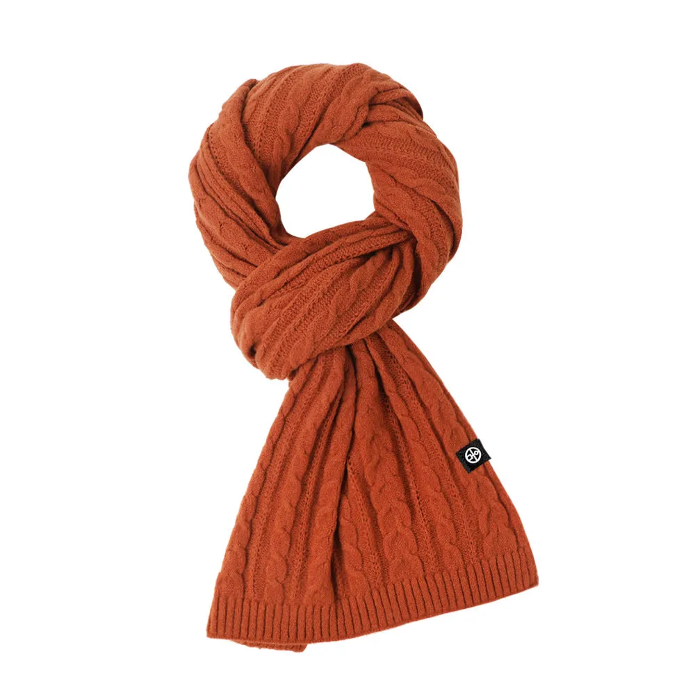 Solid Color Scarf For Women Winter Warm Fashion Versatile  Shawl Korean Style Sweet Knitted Woolen Long Scarf