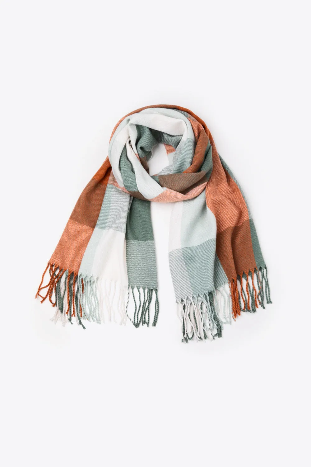 Spring Plaid Fringe Hem Scarf : 2 Colors