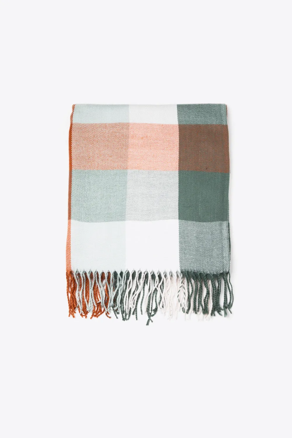 Spring Plaid Fringe Hem Scarf : 2 Colors