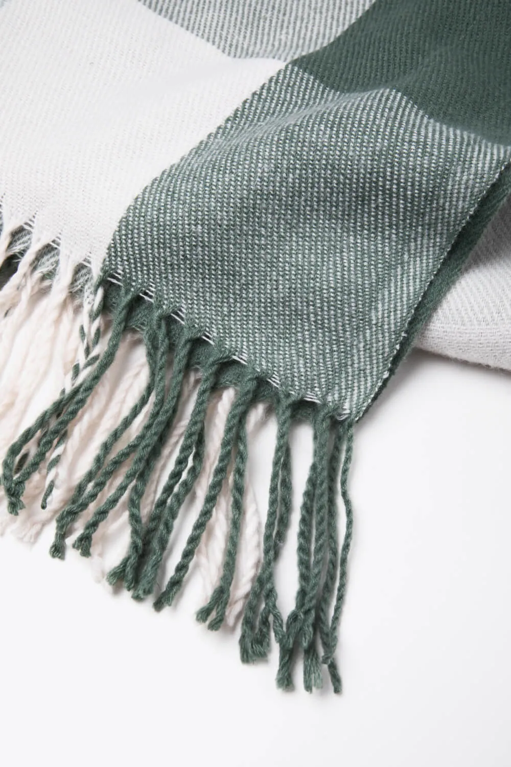 Spring Plaid Fringe Hem Scarf : 2 Colors