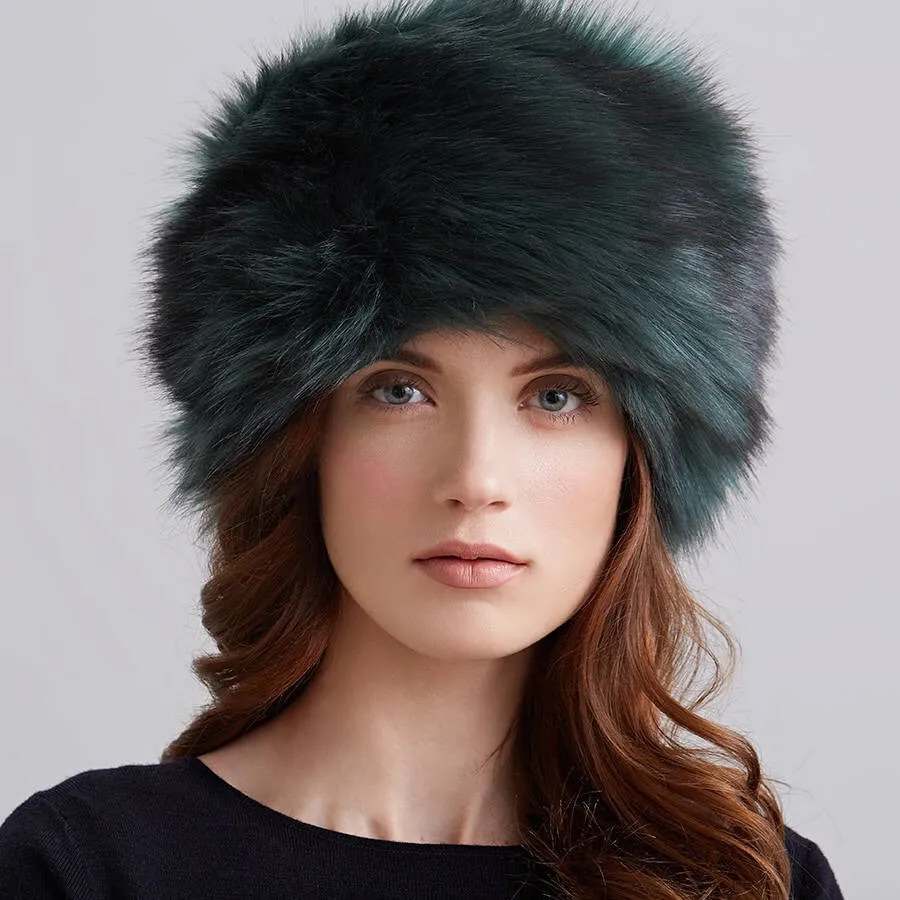 Spruce Faux Fur Pillbox Hat