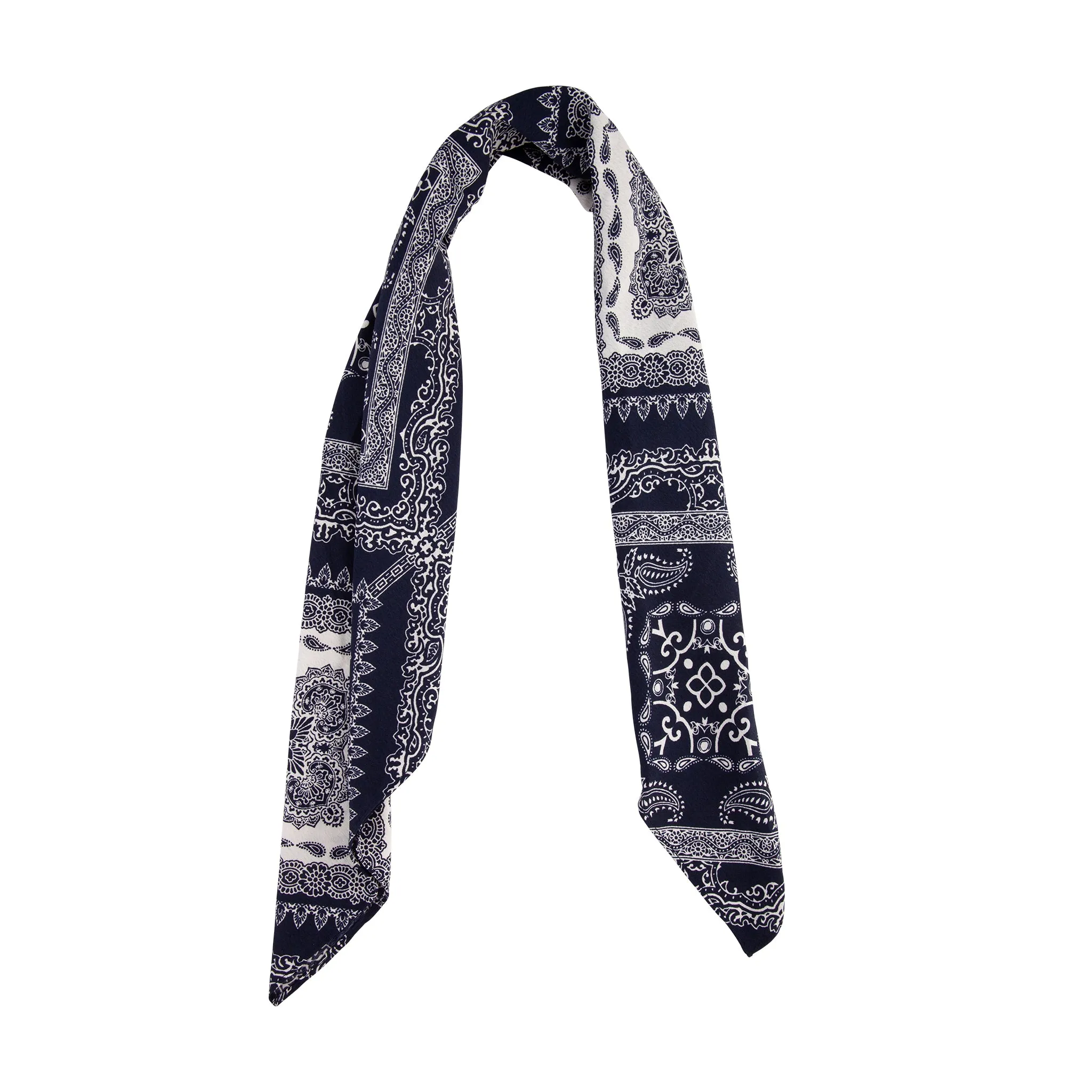 Square Blue White Bandana Hair Scarf