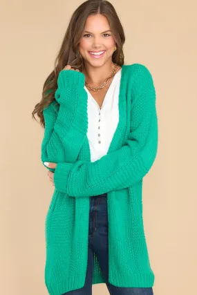 Stay Or Leave Kelly Green Cardigan