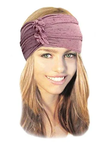 Stretch Chunky Wide Head-band, Hair-band, Lavender Boho Chic Head-wrap - 052