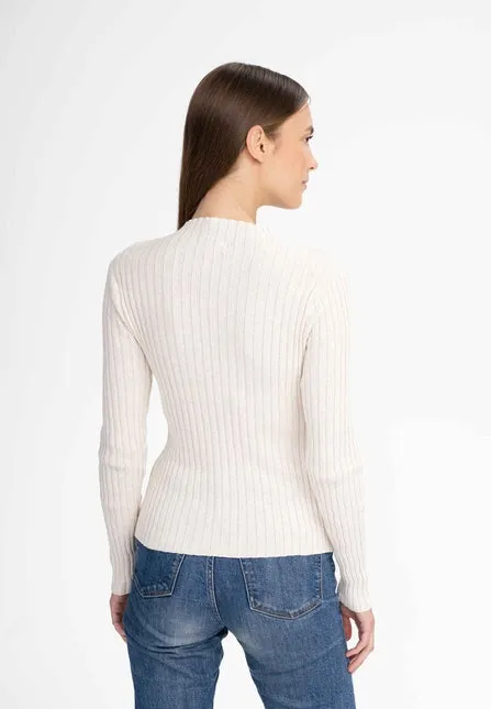 Strickpullover NAMARI cream melange | MELAWEAR