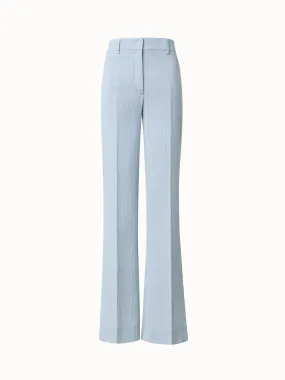 Structured Cotton Silk Double-Face Wide Leg Pants