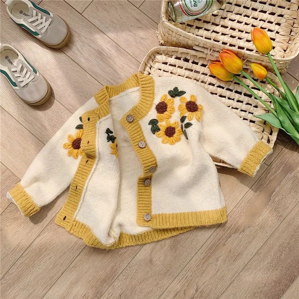 Sunflower Baby Girl Knitted Cardigan