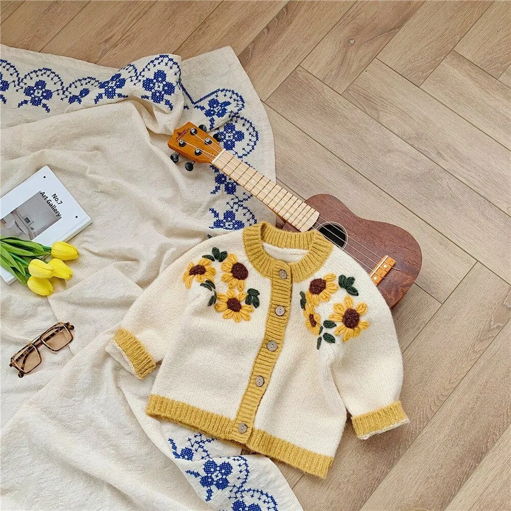 Sunflower Baby Girl Knitted Cardigan