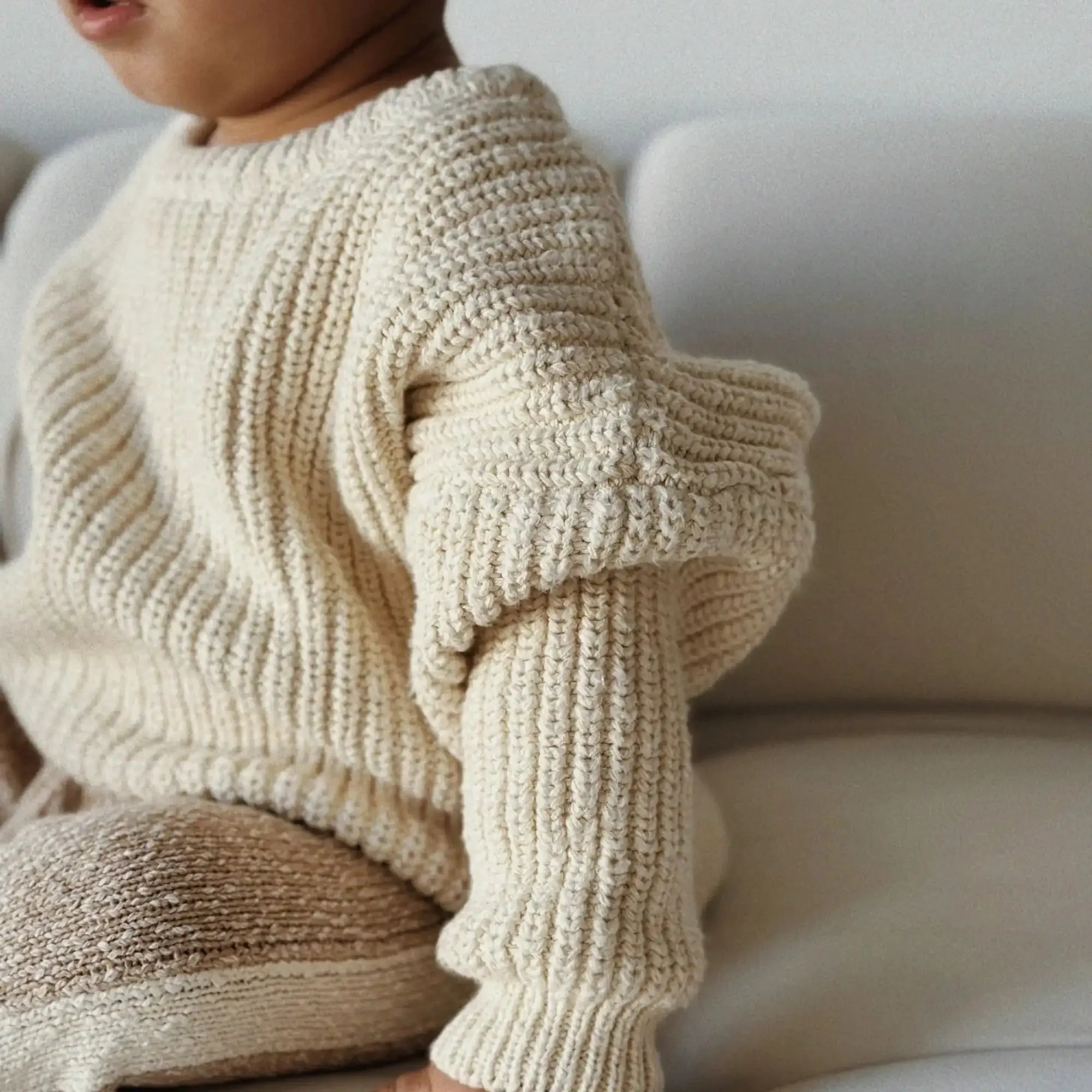 SUPER CHUNKY KNIT JUMPER | TEXTURED OAT