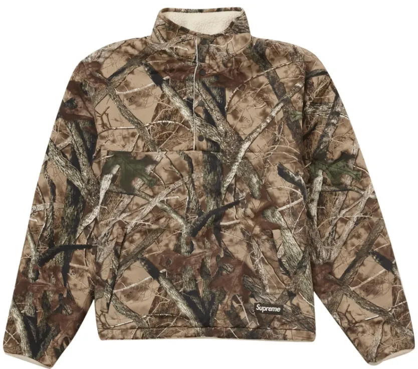 Supreme Polartec Shearling Reversible Pullover (FW24) TrueTimber HTC Fall Camo