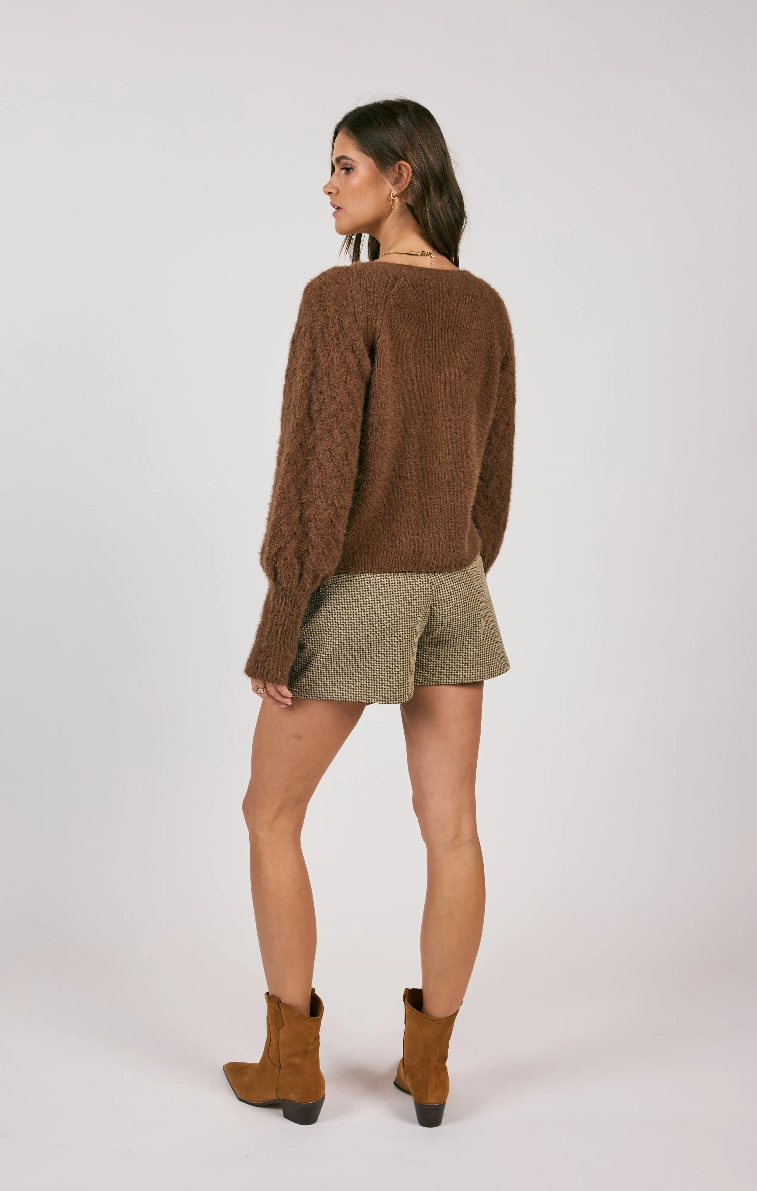 Sweeping Wind Button Front Cardigan | Oak Brown