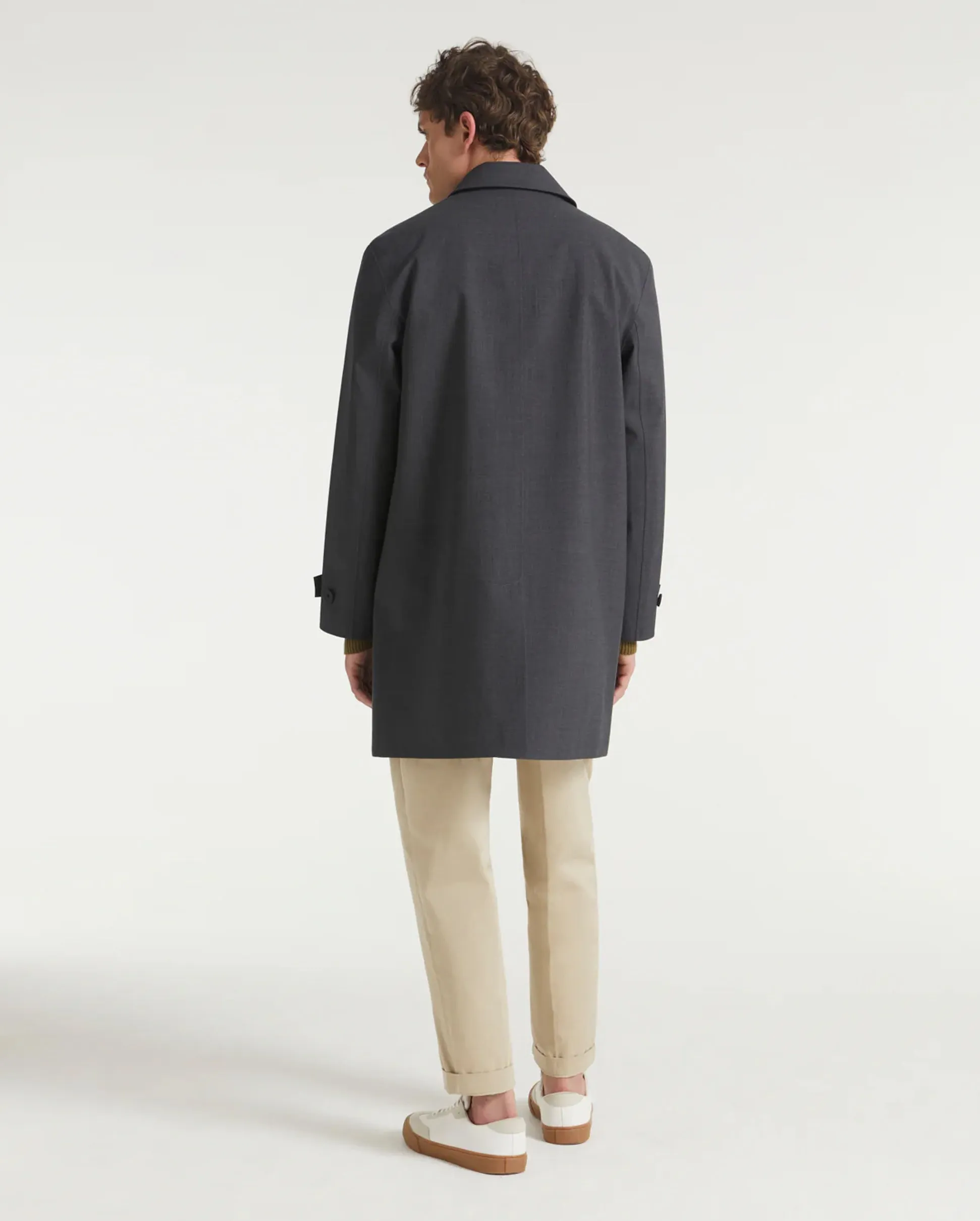 TECH WOOL MAC COAT 110CM / GRIS ANTHRACITE