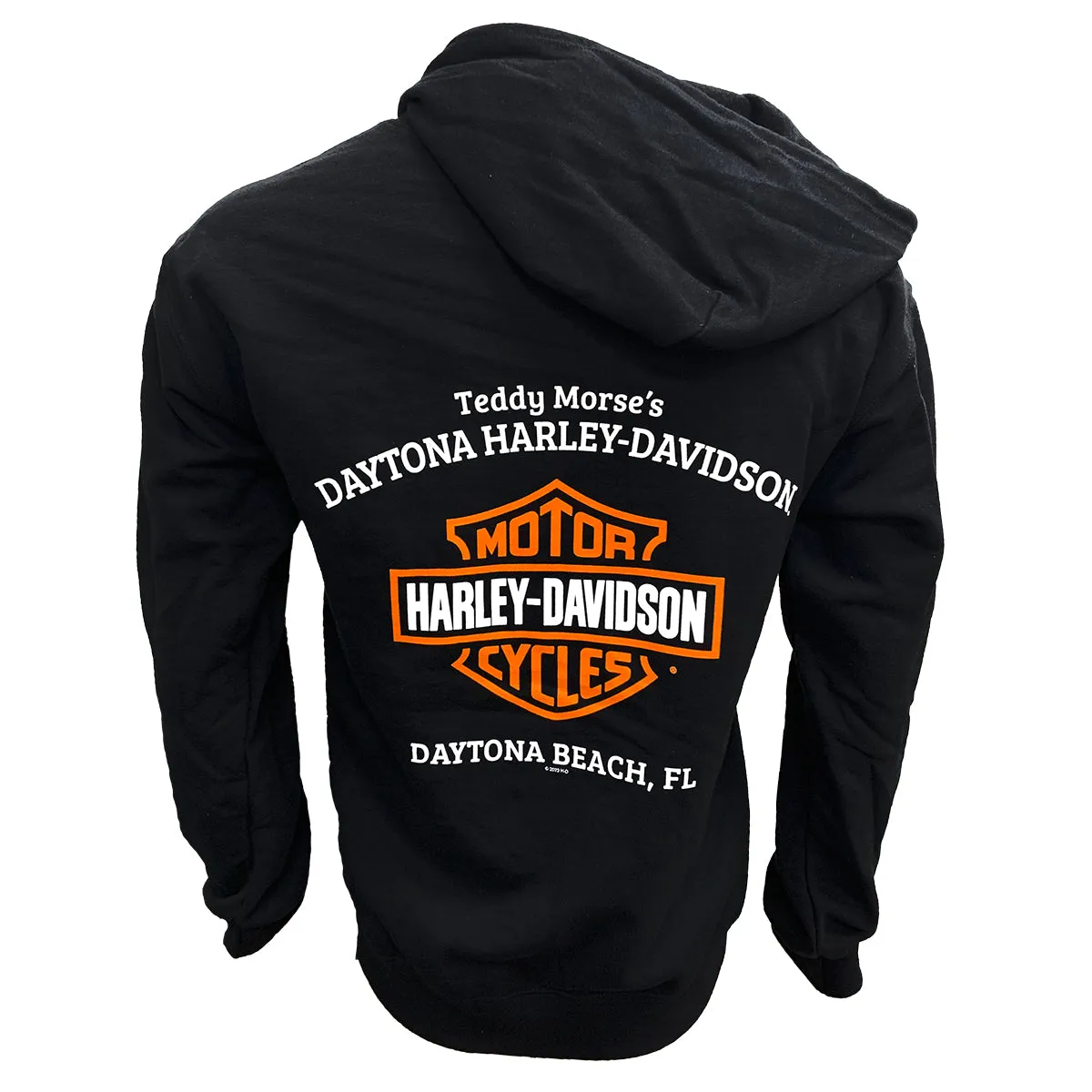 Teddy Morse's Daytona Harley-Davidson Men's Exclusive Iconic Pullover Long Sleeve Hoodie, Black