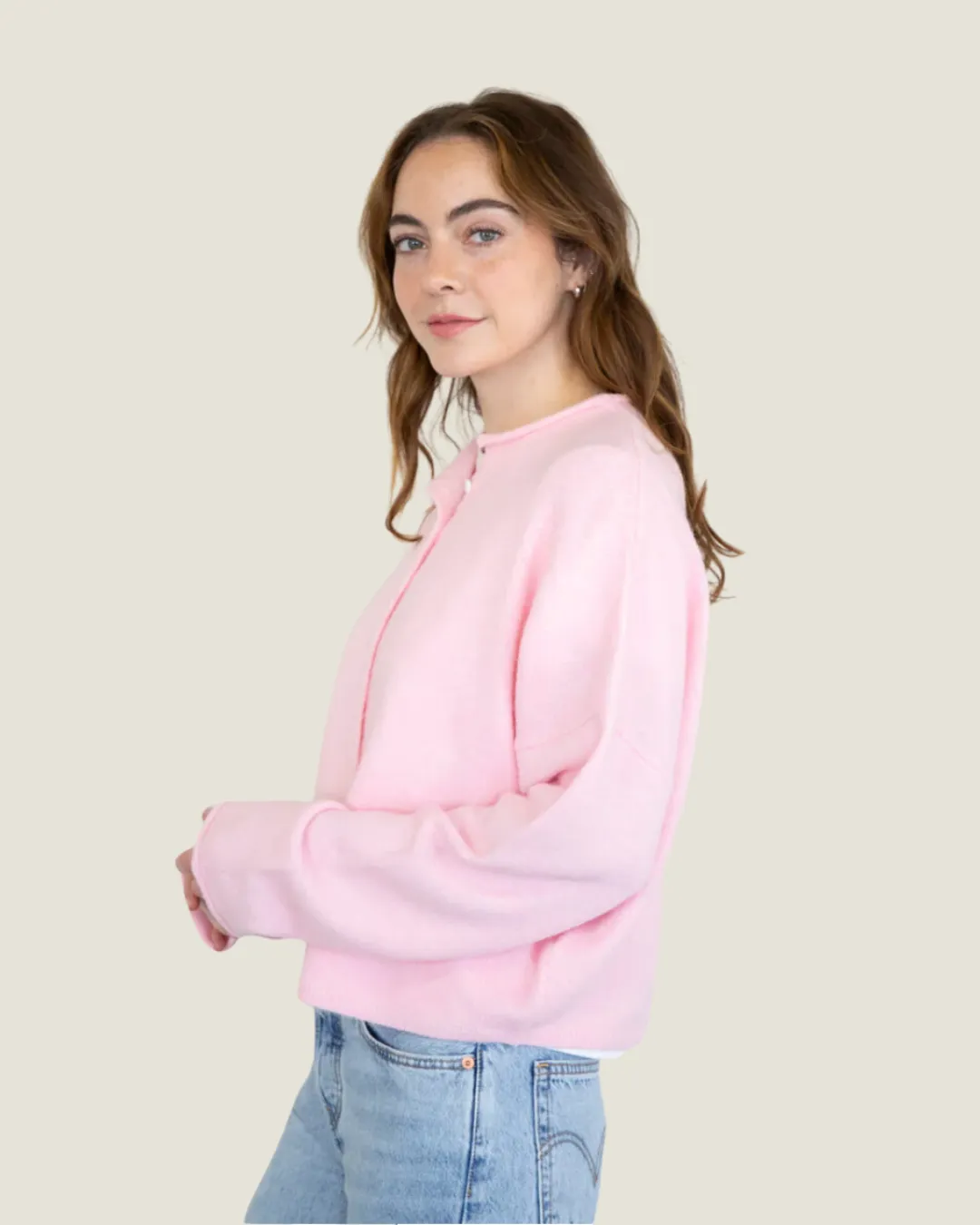 The Joyce: Baby Pink Cardigan