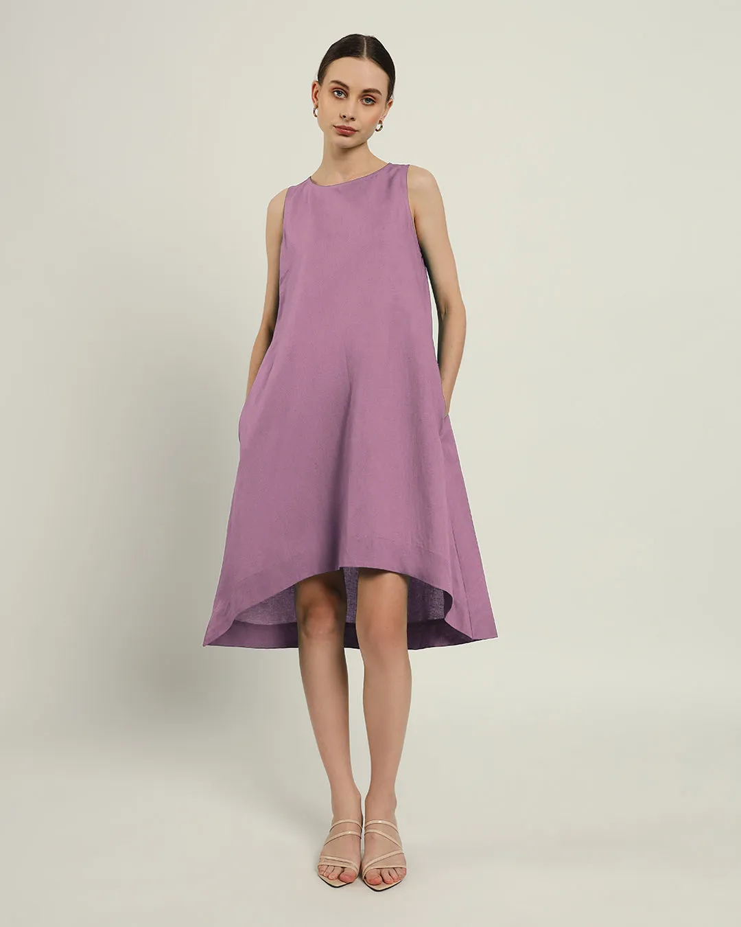 The Odesa Purple Swirl Cotton Dress