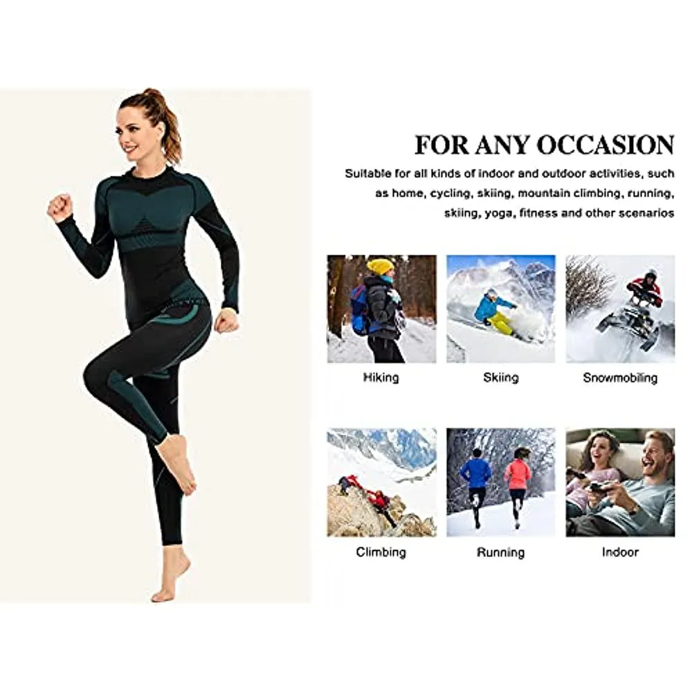 Thermal Underwear for Women, Winter Warm Long Johns Thermal Sets Cold Weather Gear Base Layer for Skiing Running