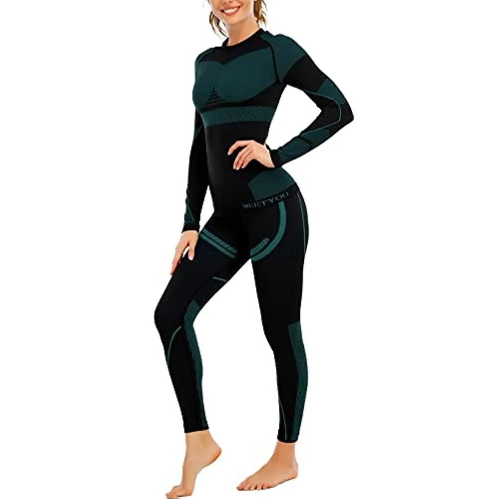 Thermal Underwear for Women, Winter Warm Long Johns Thermal Sets Cold Weather Gear Base Layer for Skiing Running