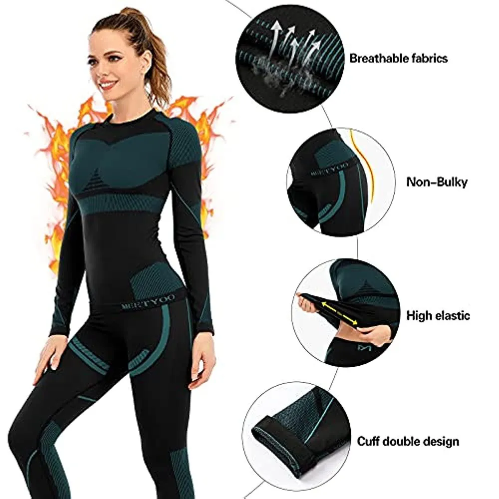 Thermal Underwear for Women, Winter Warm Long Johns Thermal Sets Cold Weather Gear Base Layer for Skiing Running