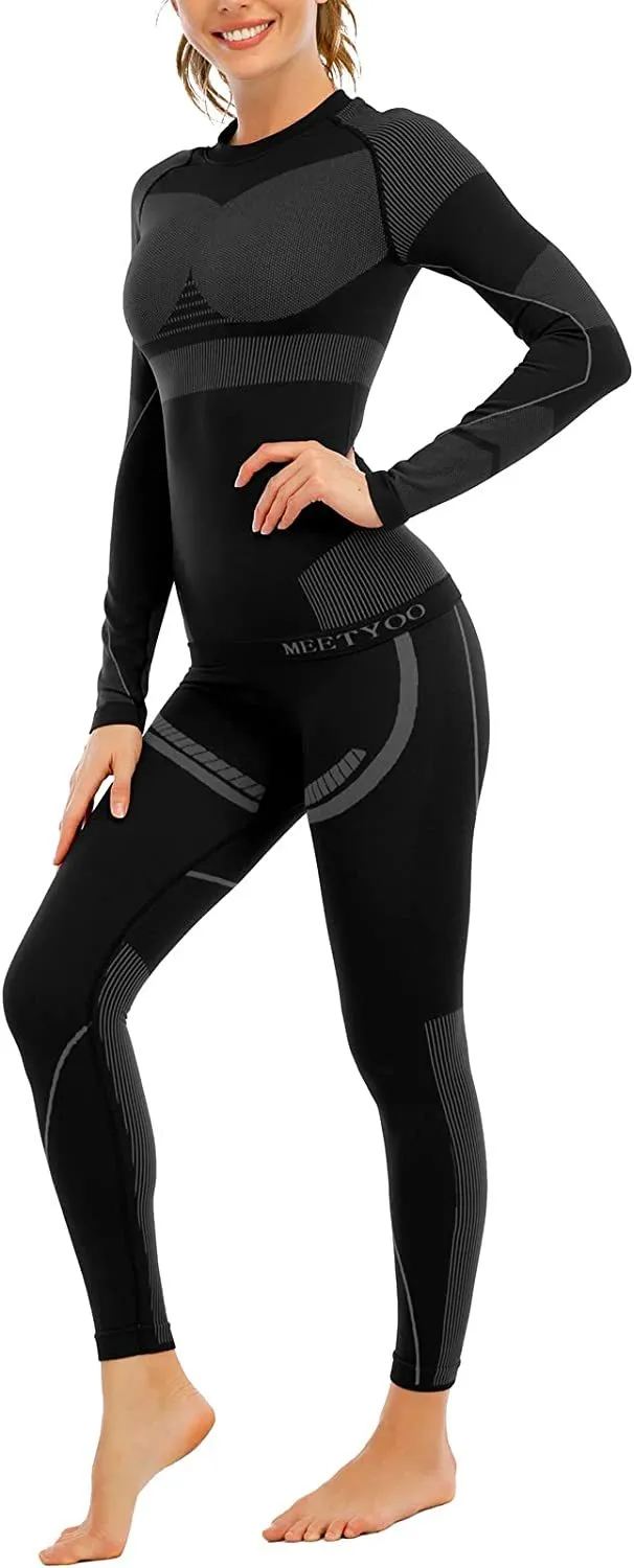 Thermal Underwear for Women, Winter Warm Long Johns Thermal Sets Cold Weather Gear Base Layer for Skiing Running