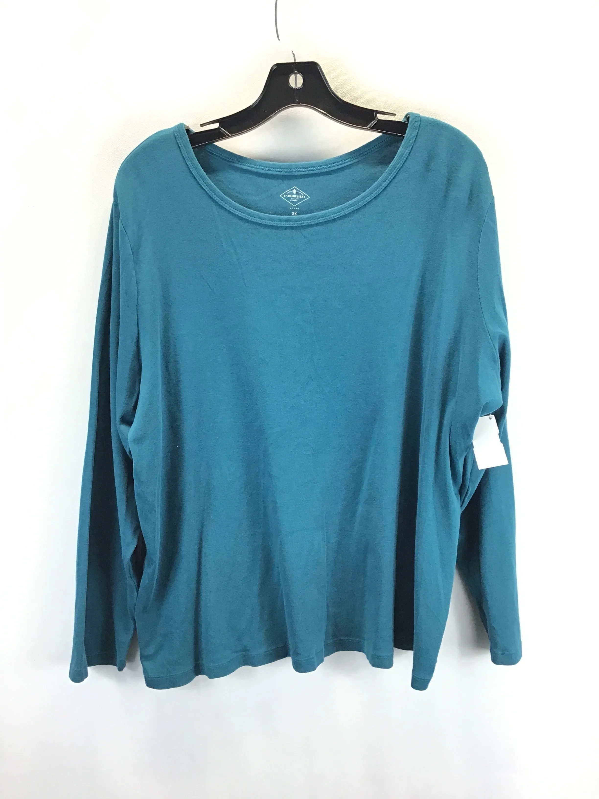 Top Long Sleeve Basic By St Johns Bay In Blue, Size: 2x