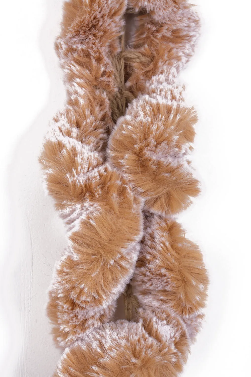 Two Tone Faux Rabbit Fur Crochet Twisted Scarf