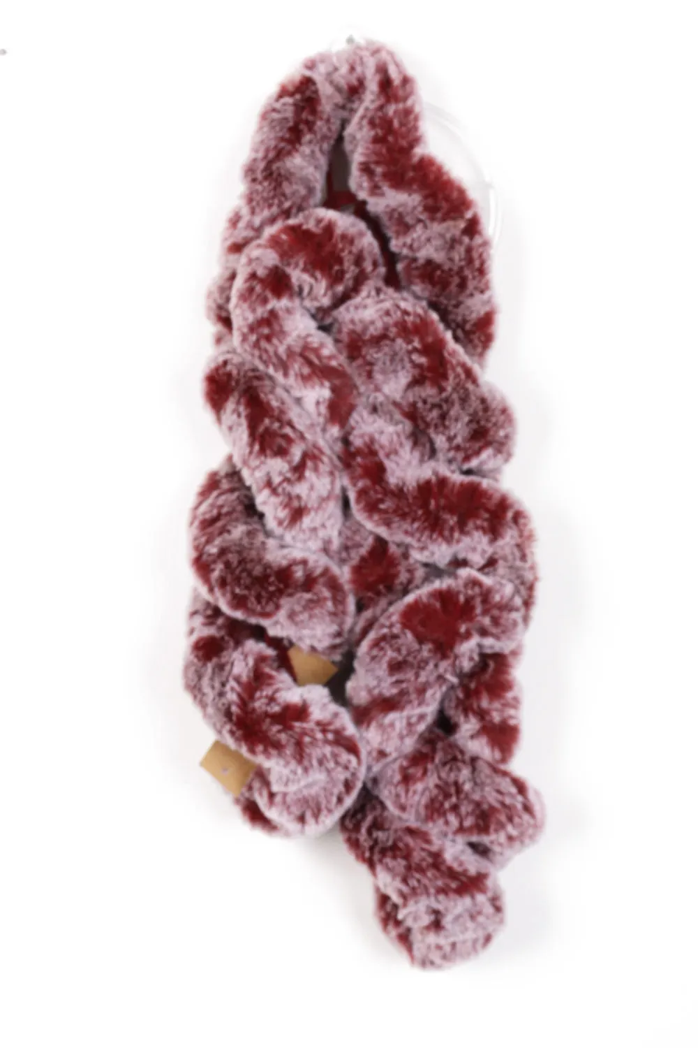 Two Tone Faux Rabbit Fur Crochet Twisted Scarf