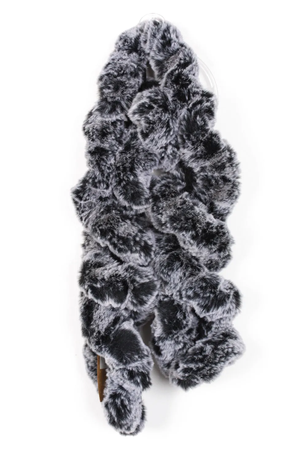 Two Tone Faux Rabbit Fur Crochet Twisted Scarf